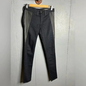 Rag & Bone Black Jeans with Leather Accents New 27